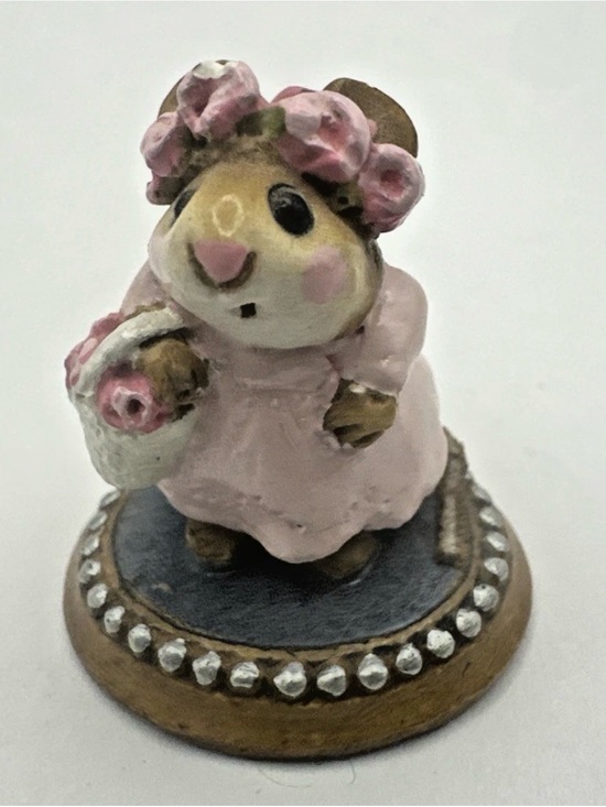 wee Forest Folk M136 Sweet Dreams, Annette Peterson 1986  Wee Forest Folk C-6 Flower Girl 1988 Pink Dress Flowers WFF Annette Peterson
